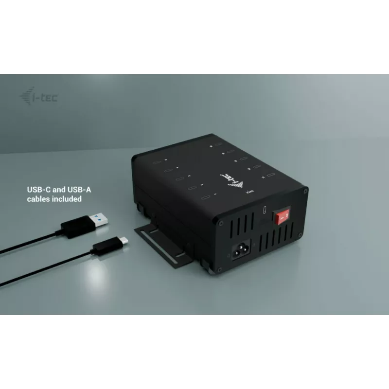 i-tec USB-C/USB-A Metall-Lade- + Daten-HUB, 15 W pro Port, 10x USB-C