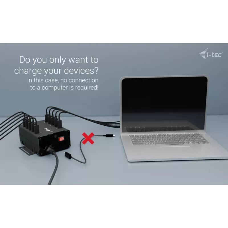 i-tec USB-C/USB-A Metall-Lade- + Daten-HUB, 15 W pro Port, 10x USB-C