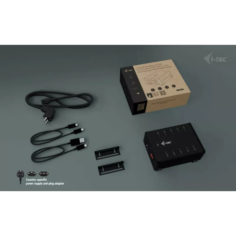 i-tec USB-C/USB-A Metall-Lade- + Daten-HUB, 15 W pro Port, 10x USB-C