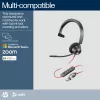 HP Poly Schwarzwire 3310 monaurales Microsoft Teams zertifiziertes USB-C Headset + USB-C/A Adapter