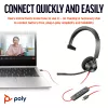 HP Poly Schwarzwire 3310 monaurales Microsoft Teams zertifiziertes USB-C Headset + USB-C/A Adapter