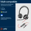 HP Poly Schwarzwire 8225 Stereo USB-C Headset +USB-C/A Adapter