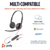 HP Poly Schwarzwire 3225 Stereo-USB-C-Headset +3,5-mm-Klinkenstecker +USB-C/A-Adapter