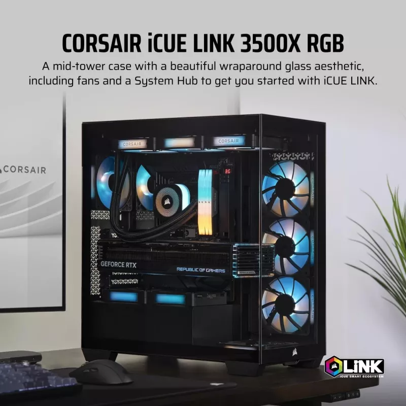CORSAIR PC-Gehäuse - iCUE LINK 3500X RGB Mid-Tower