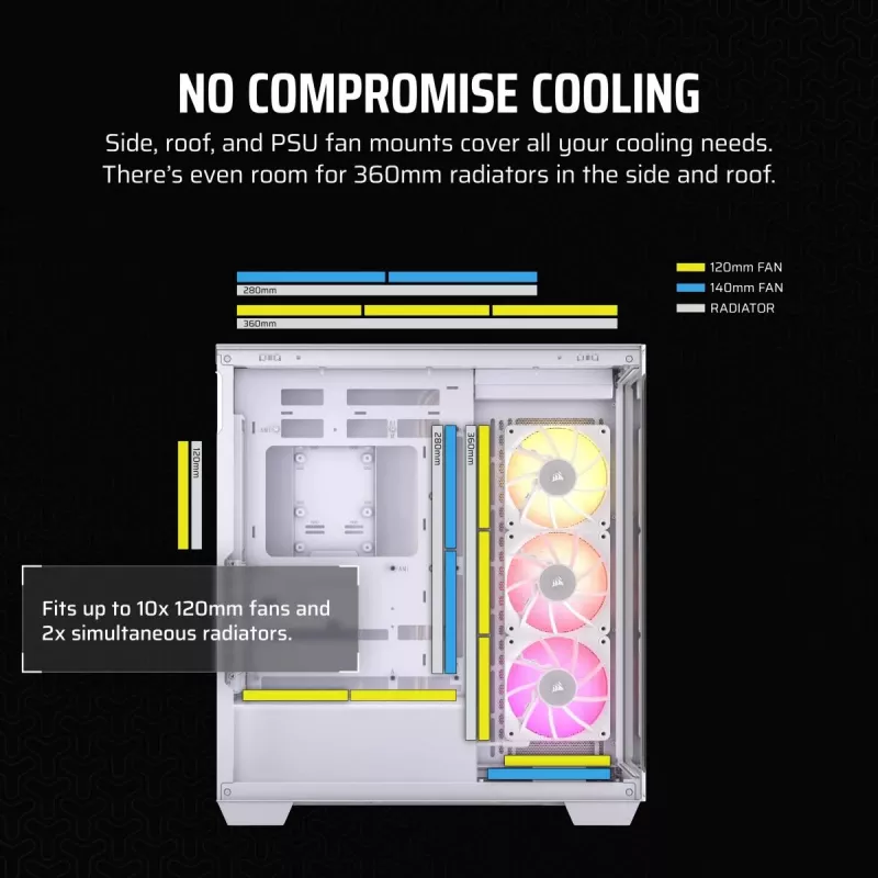 CORSAIR Pc Case - Icue Link 3500x RGB Mid-tower - White
