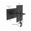 GEMBIRD Adjustable Desk Mounted Double Monitor Arm, 17in-32in