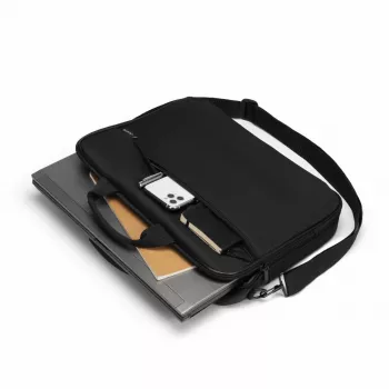 DICOTA Top Traveller One – 13-14.1 Zoll Notebook-Tasche – Schwarz / 300d recyceltes PET-Polyester