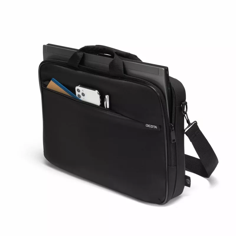 DICOTA Top Traveller One - 15-1713n Notebook-Tasche - Schwarz / 300d recyceltes PET-Polyester