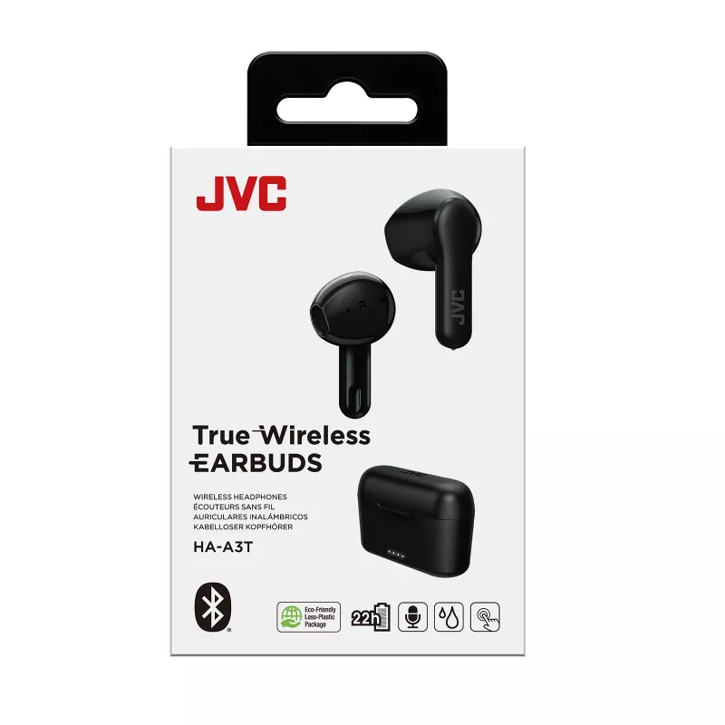 In-ear True kabelloses Headset JVC Stix HAA-3TBU, Bluetooth 5.1, IPX4, 7,5 h (Ohrhörer) / 22 h (mit Ladecase), USB‑C