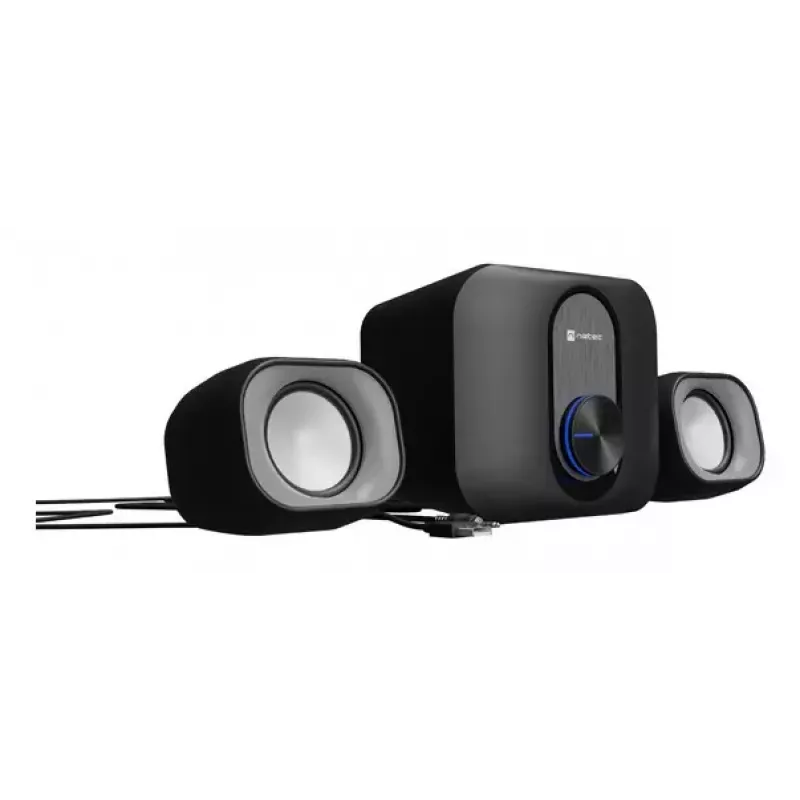 Home-Audio-Minisystem NATEC NGL-2111 — 3 W RMS, 2 Lautsprecher, 3,5-mm-Eingang, 7,62-cm-Tieftöner, schwarz