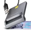 Axagon CRE-SM3T USB-A Smart-/ID-Kartenleser, flach, USB 2.0, 1,3 m, Schwarz, 56 g