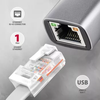 Axagon ADE-TXPD USB-C Gigabit Ethernet Adapter mit PD 100W