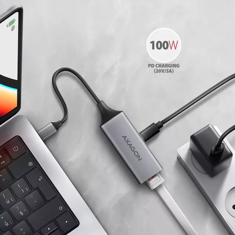 Axagon ADE-TXPD USB-C Gigabit Ethernet Adapter mit PD 100W