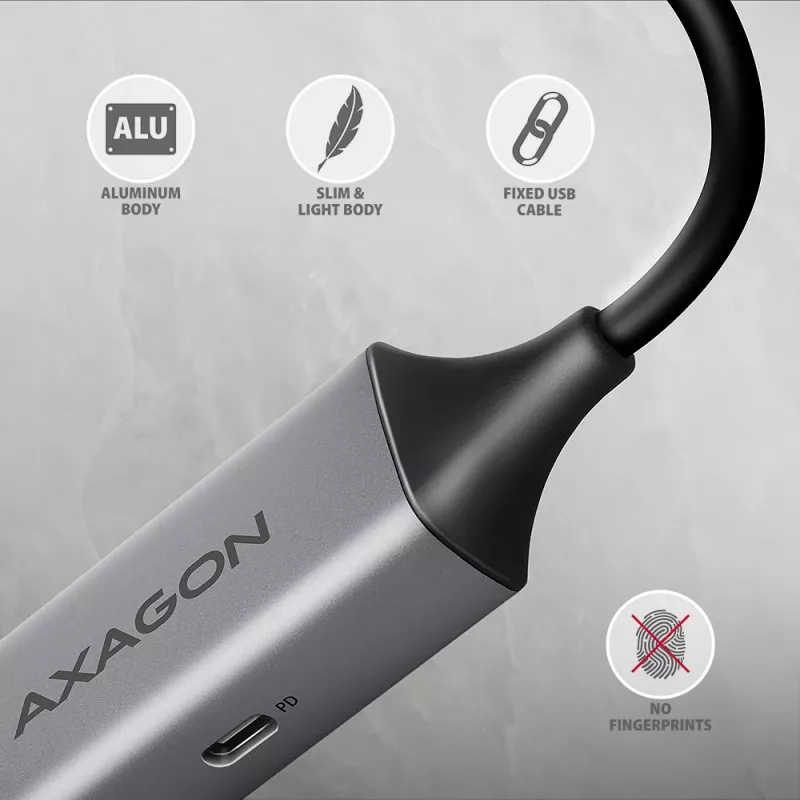 Axagon ADE-TXPD USB-C Gigabit Ethernet Adapter mit PD 100W
