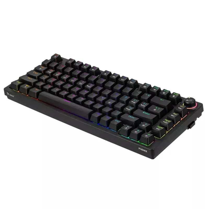 Gaming-Tastatur Savio SAVGK-PHENIX Gelb USB RF Wireless Bluetooth Mechanisch 82 Tasten RGB