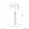Neomounts FL45S-825BL1 TV-Bodenständer 37-75 Zoll – TÜV, 70 kg, 94 cm (37 Zoll), 190,5 cm (75 Zoll), 100 x 100 mm, 600 x 400 mm, 1040–1570 mm