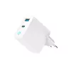 GEMBIRD 2-Port 30W GaN USB-Schnellladegerät LED Weiß — 1x USB-C PD 30W, 1x USB-A, 100–240V, 92 g