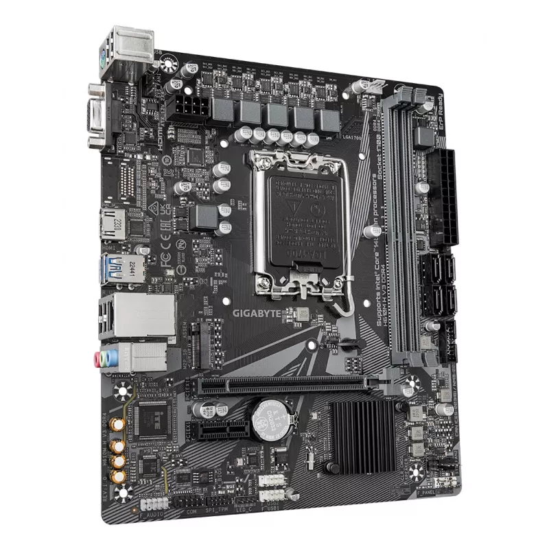 GIGABYTE H610M H V3 DDR4 Motherboard - Unterstützt Intel Core 14. Gen CPUs, 4+1+1 Hybrid Phasen Digital VRM, bis zu 3200 MHz DDR4, 1x PCIe 3.0 M.2, GbE LAN, USB 3.2 Gen 1