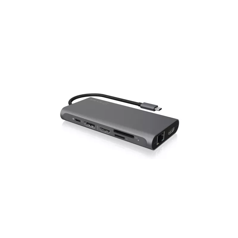 ICY BOX IB-DK4050-CPD Kabelgebunden USB 3.2 Gen 1 (3.1 Gen 1) Typ-C Anthrazit