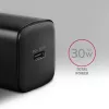 Axagon ACU-PD30 PD3.0 & QC4+ 1x AUSGANG Wandladegerät 30W, Innenbereich, AC, Schwarz