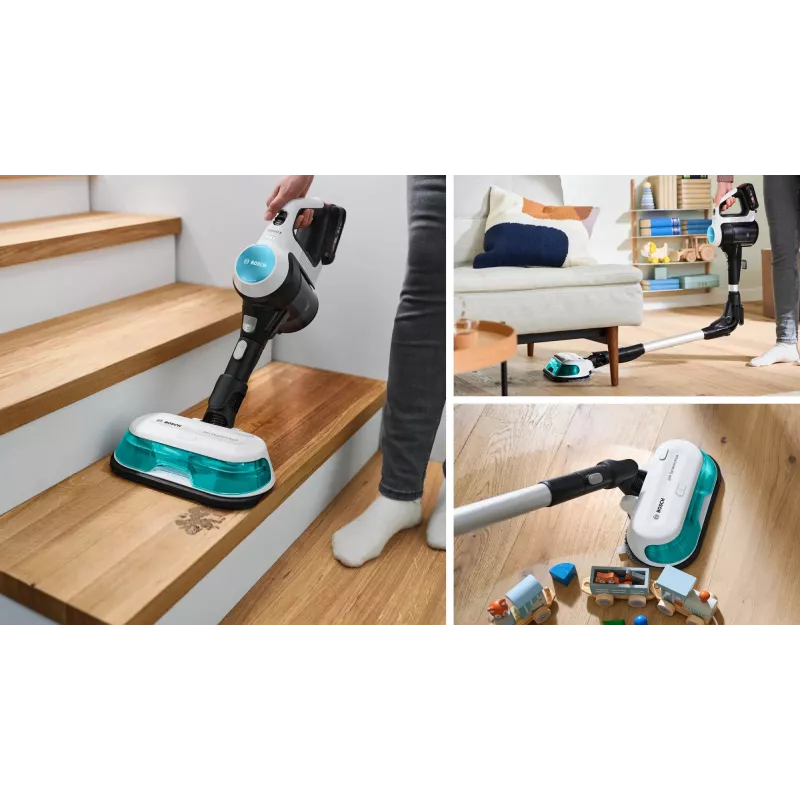 Bosch BCS71HYG1 Stabstauger/Elektrobürste Batterie Trocken-Nass HEPA Beutellos 0,3 L 23,5 W Schwarz, Weiß 3 Ah