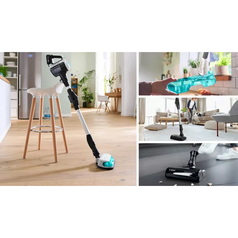 Bosch BCS71HYG1 Stabstauger/Elektrobürste Batterie Trocken-Nass HEPA Beutellos 0,3 L 23,5 W Schwarz, Weiß 3 Ah