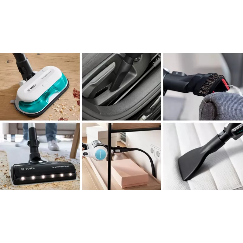 Bosch BCS71HYG1 Stabstauger/Elektrobürste Batterie Trocken-Nass HEPA Beutellos 0,3 L 23,5 W Schwarz, Weiß 3 Ah
