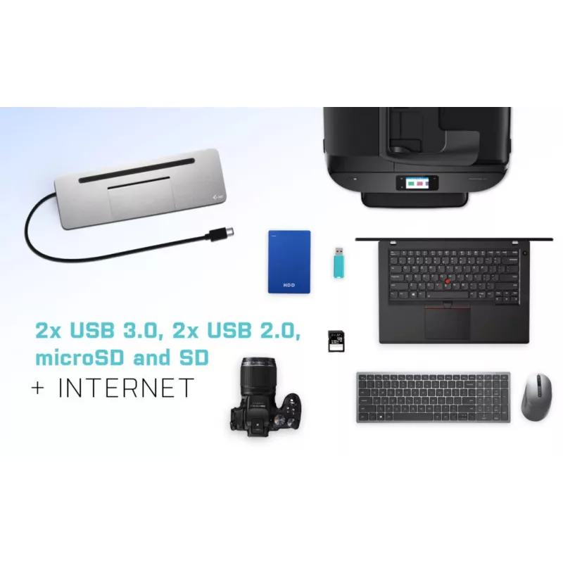 i-tec Metal SB-C Ergonomische 4K 3x Display Dockingstation mit Power Delivery 85 W + Universalladegerät 100 W