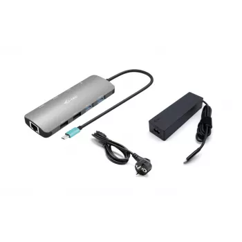 i-tec Metal USB-C Nano 2x Display Docking Station mit PD 100 W + Ladegerät 100W