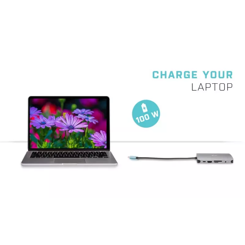i-tec Metal USB-C Nano Dock HDMI/VGA mit LAN + Ladegerät 100 W