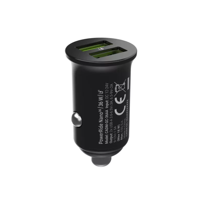 Auto-/Innenraum-Ladegerät Grün Cell CADM-GC-36AA 36W 2x USB-A Schwarz für 3,6–12V Stromquelle
