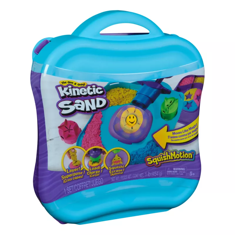 Kinetic Sand, SquishMotion, Geschenk für das Osternest, enthält 1 lb formbaren Spielsand, Stempel und 5 Werkzeuge, Aufbewahrungsbox, sensorisches Spielzeug für Kinder ab 5 Jahren