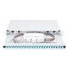 DIGITUS LWL-Spleißbox mit Schiebedeckel, 1U, bestückt mit 24x LC Duplex, inkl. M 25-Verschraubung, Spleißkassette OM3 farbige Pigtails, Adapter