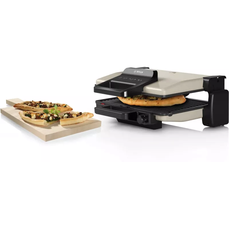 Kontaktgrill Bosch TCG3302 2000W mit 310x220 mm Keramikplatten, einstellbarem Thermostat, abnehmbaren spülmaschinenfesten Platten