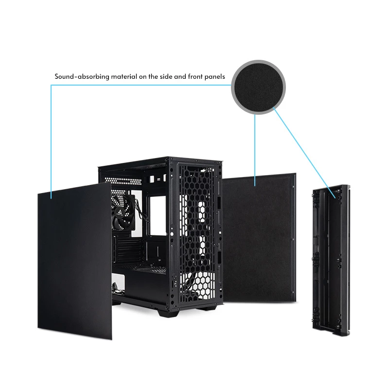 Chieftec AZ-01B-OP Computergehäuse Mini Tower Schwarz