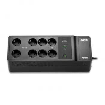 APC Back-UPS, 500VA/300W Boden-/Wandmontage, 230V, 8x CEE 7/3 Schuko-Steckdosen, USB-Typ-A-Anschluss, benutzeraustauschbare Batterie