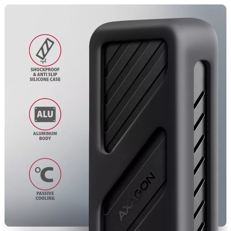 Axagon EEM2-20G USB-C 20Gbps - M.2 NVMe SSD ARMORED Box