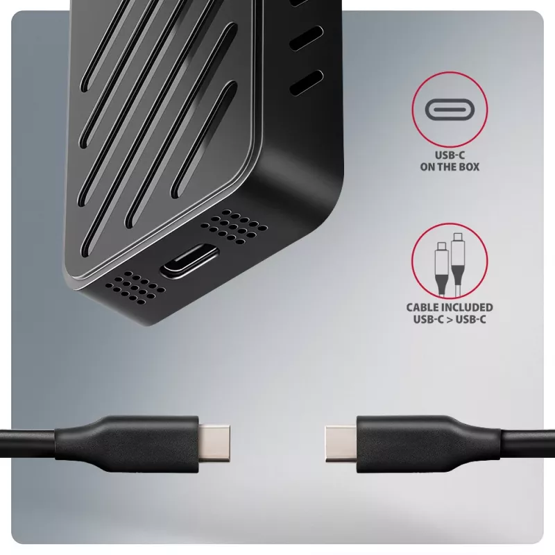Axagon EEM2-20G USB-C 20Gbps - M.2 NVMe SSD ARMORED Box