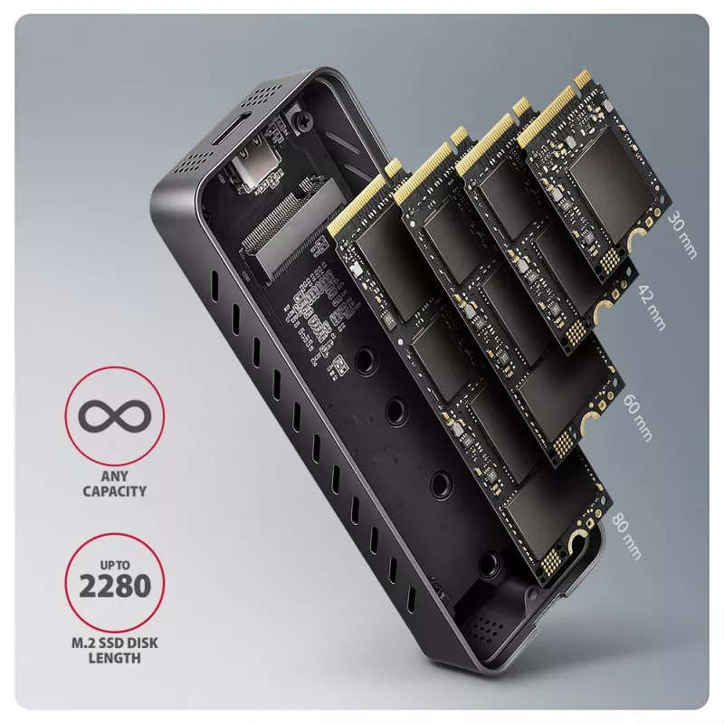 Axagon EEM2-20G USB-C 20Gbps - M.2 NVMe SSD ARMORED Box