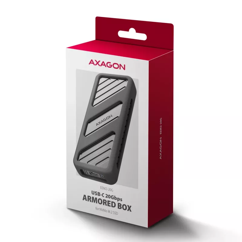 Axagon EEM2-20G USB-C 20Gbps - M.2 NVMe SSD ARMORED Box