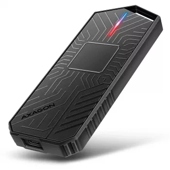 Axagon EEM2-GAM externes USB-C 10Gbps Metallgehäuse für M.2 NVMe & SATA SSDs. Schraubenlos