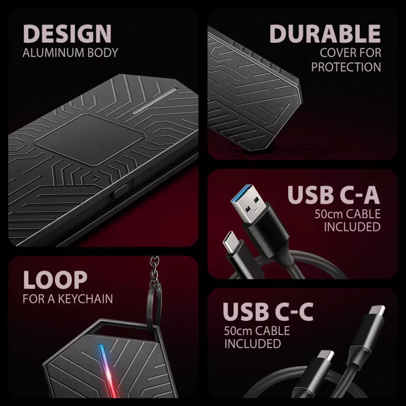 Axagon EEM2-GAM externes USB-C 10Gbps Metallgehäuse für M.2 NVMe & SATA SSDs. Schraubenlos