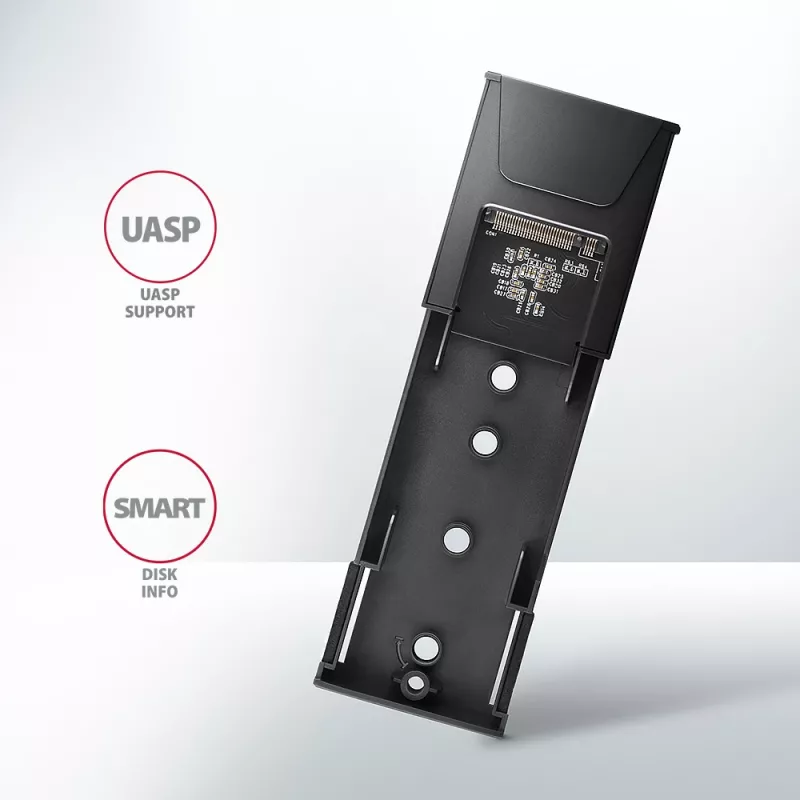 Axagon EEM2-GTS2 Externes USB-C 10-Gbit/s-Metallgehäuse für M.2 NVMe & SATA SSD-Laufwerke. Schraubenlos