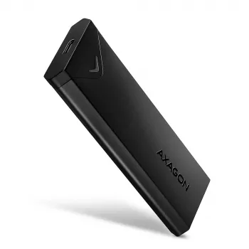 Axagon EEM2-UB2 Externes USB-C 10Gbps Metallgehäuse für M.2 NVMe SSD-Laufwerke. Schwarz