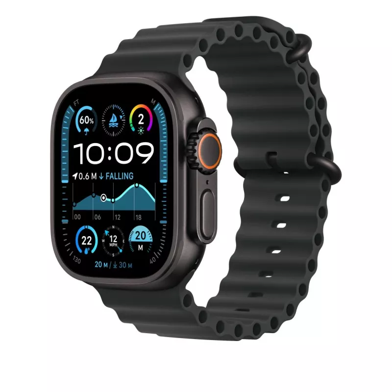 APPLE 49mm Schwarz Ocean Band Verlängerung – Schwarzes Titan-Finish