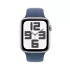 Smartwatch Apple Watch SE GPS 44mm Silber Aluminiumgehäuse Denim Sportarmband Blau S/M