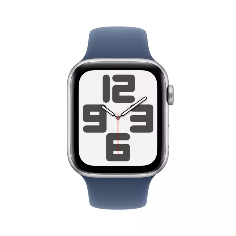 Smartwatch Apple Watch SE GPS 44mm Silber Aluminiumgehäuse Denim Sportarmband Blau S/M