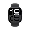 Smartwatch Apple Watch Series 10 GPS 46 mm Jet Schwarz Aluminiumgehäuse mit schwarzem Sportarmband – S/M
