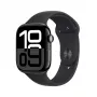 Smartwatch Apple Watch Series 10 GPS 46 mm Jet Schwarz Aluminiumgehäuse mit schwarzem Sportarmband – S/M