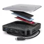 Axagon HMC-UFO USB-C Hub M.2 SATA/NVMe 1 Gbit/s Ethernet 384 kHz Audio Wired USB 3.2 Gen 2 (3.1 Gen 2) Type-C Schwarz